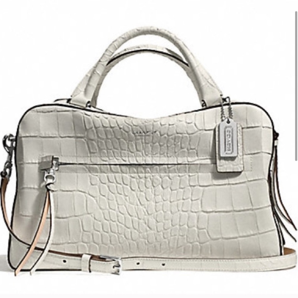 Coach croc embossed toaster satchel